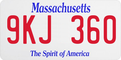 MA license plate 9KJ360