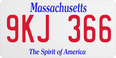 MA license plate 9KJ366