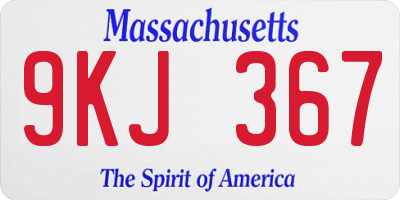 MA license plate 9KJ367