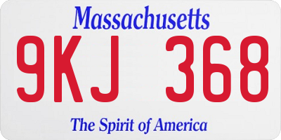 MA license plate 9KJ368