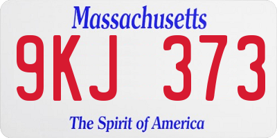 MA license plate 9KJ373