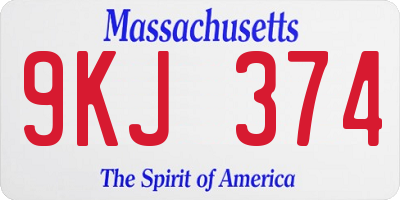 MA license plate 9KJ374