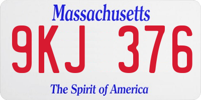 MA license plate 9KJ376