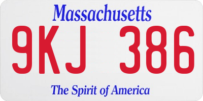 MA license plate 9KJ386