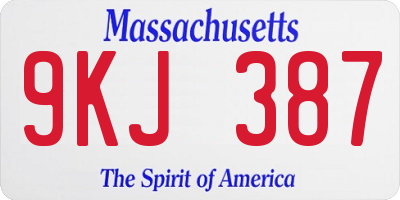 MA license plate 9KJ387