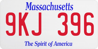 MA license plate 9KJ396