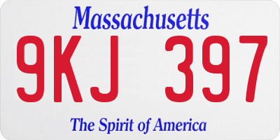 MA license plate 9KJ397