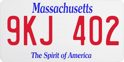 MA license plate 9KJ402
