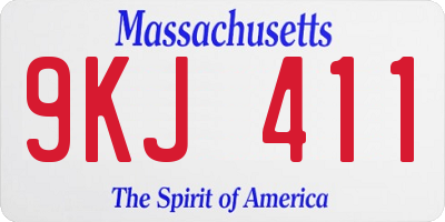 MA license plate 9KJ411