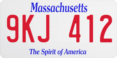 MA license plate 9KJ412
