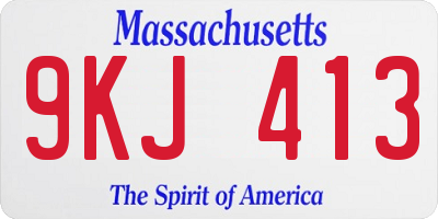 MA license plate 9KJ413