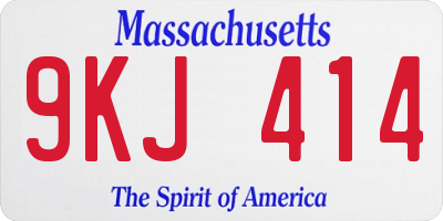 MA license plate 9KJ414