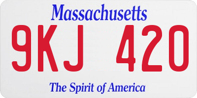 MA license plate 9KJ420