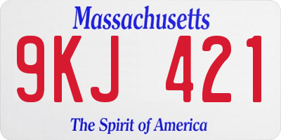 MA license plate 9KJ421