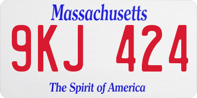 MA license plate 9KJ424