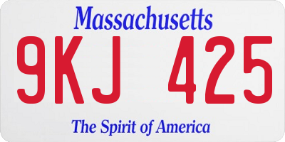 MA license plate 9KJ425