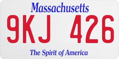 MA license plate 9KJ426