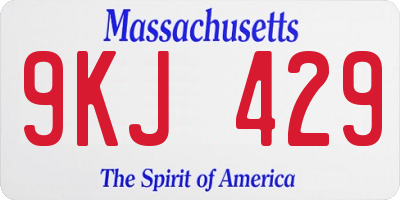 MA license plate 9KJ429