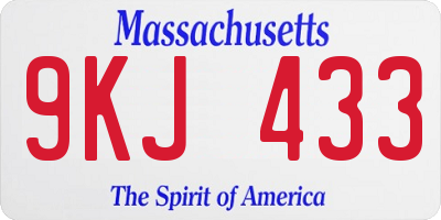 MA license plate 9KJ433