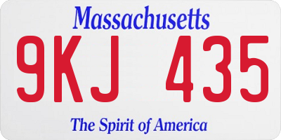 MA license plate 9KJ435