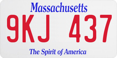 MA license plate 9KJ437