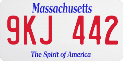 MA license plate 9KJ442