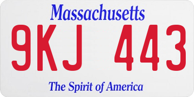 MA license plate 9KJ443
