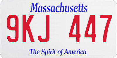 MA license plate 9KJ447