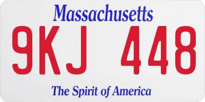 MA license plate 9KJ448