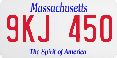 MA license plate 9KJ450