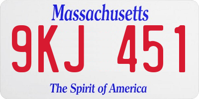 MA license plate 9KJ451