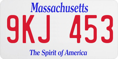 MA license plate 9KJ453