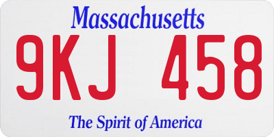 MA license plate 9KJ458
