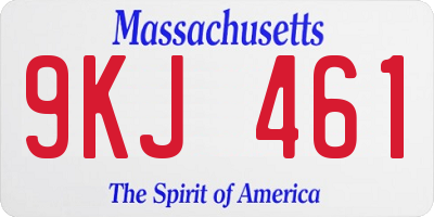 MA license plate 9KJ461