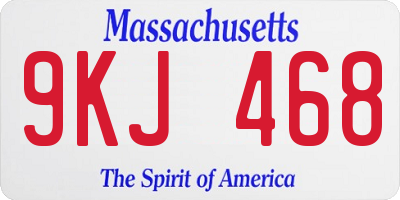 MA license plate 9KJ468