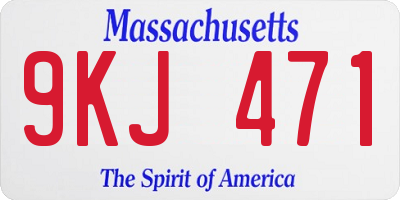MA license plate 9KJ471