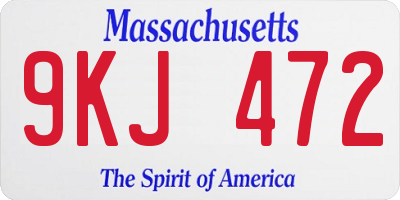 MA license plate 9KJ472