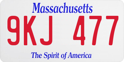 MA license plate 9KJ477