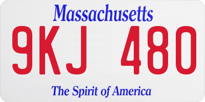 MA license plate 9KJ480