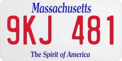 MA license plate 9KJ481