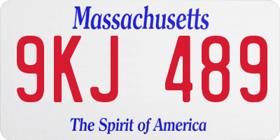 MA license plate 9KJ489