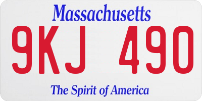 MA license plate 9KJ490
