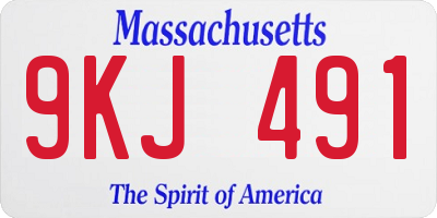 MA license plate 9KJ491