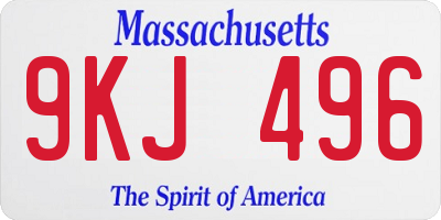 MA license plate 9KJ496