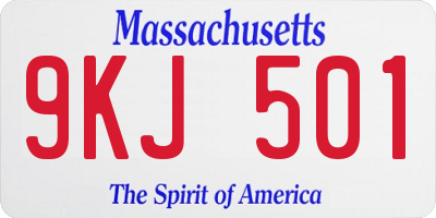 MA license plate 9KJ501