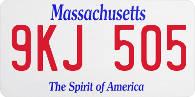 MA license plate 9KJ505