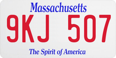 MA license plate 9KJ507