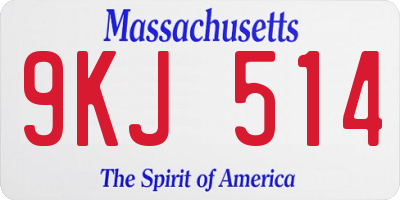 MA license plate 9KJ514