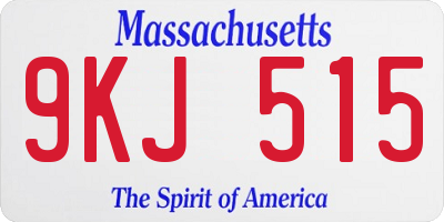 MA license plate 9KJ515