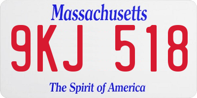 MA license plate 9KJ518